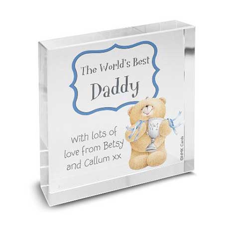 Personalised Forever Friends No1 Trophy Glass Block